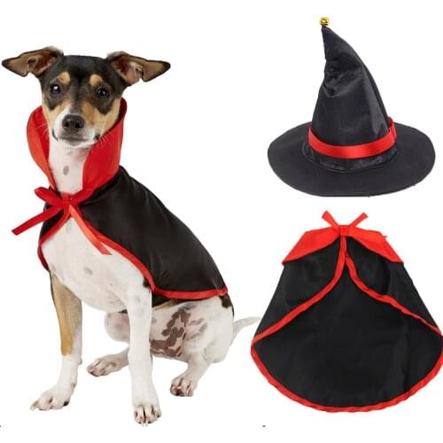 Comfortable Halloween Costumes Shawl Parrot Warm Pet Cape Dog Cat Small Cape Cosplay Clothes Hat Cap Decor Pet Supplies 1 Set