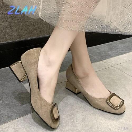 Ladies High Heels Fashion Sweet Round Head Set High Heels Zlah Ladies Casual Office Womens Shoes Women Pumps