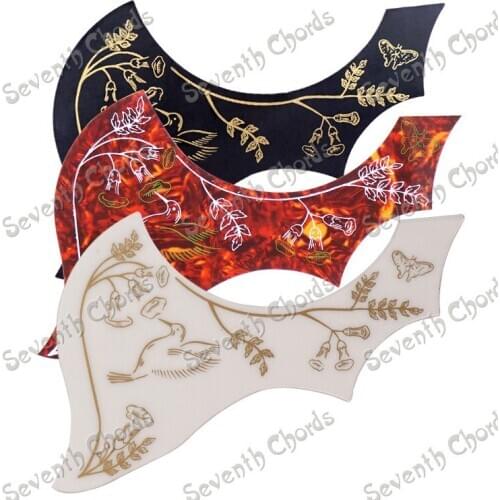 1 Pcs Hummingbird Flower Folk Acoustic Guitar Pickguard Pick Guard Anti-scratch Plate (JPHN-RED-02)