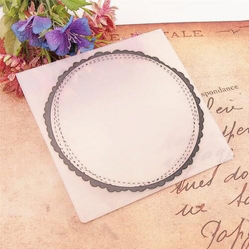 15*15cm Circular line Embossing folders Plastic bump Scrapbooking DIY Template Fondant indentation Cake Photo Album Card Makin