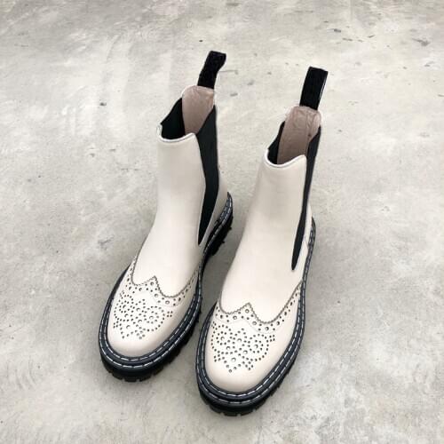 2020 trendy womens boots ladies fashion leather boots hollow ladies fashion short boots