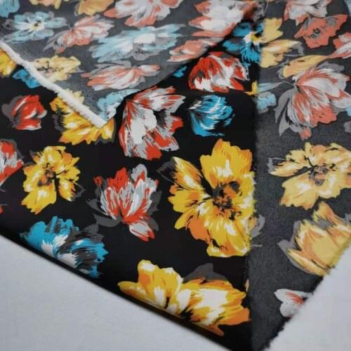2021 Floral Colorful Print Fabric Shirt Head Wear Craft Material Dress Stylish