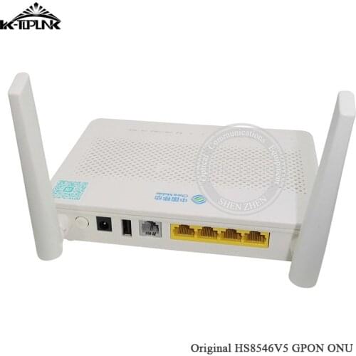Free Shipping 5pcs Chipset Used HS8546V5 HS8145V GPON ONU ONT 4GE+1TEL+2USB 2.4G&5G Wifi Dual-Band AC WiFi,English UPC Interface