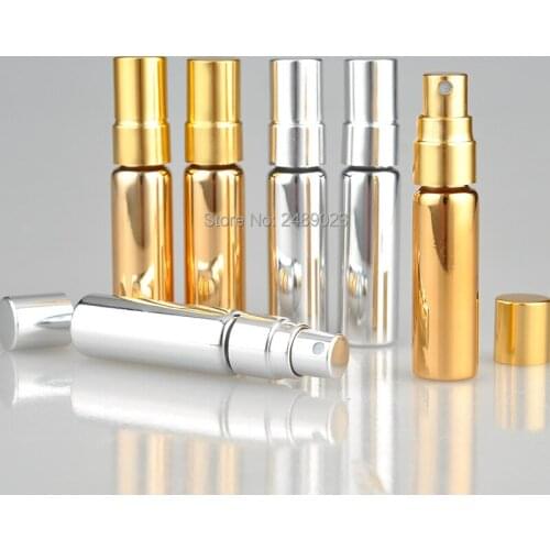 5ML Colored Parfum Travel Spray Bottle For Perfume Portable Empty Cosmetic Containers With Aluminium Spray 100Pieces/Lot