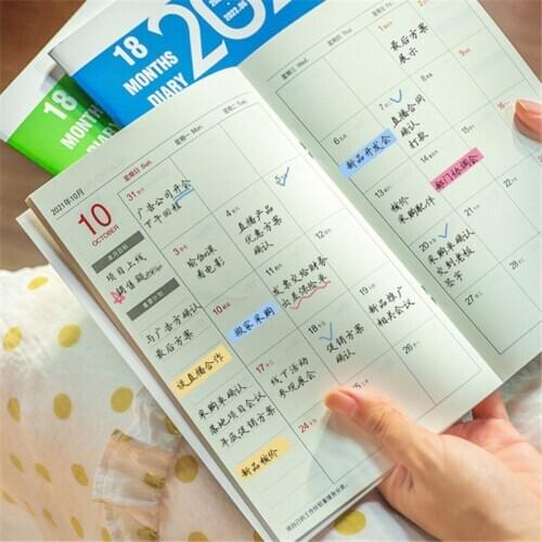 Kawaii Agenda 2021 2022 A5 Notebook Monthly Plan Schedule Organizer Journal Planner Note Book Office School Stationery Supplies