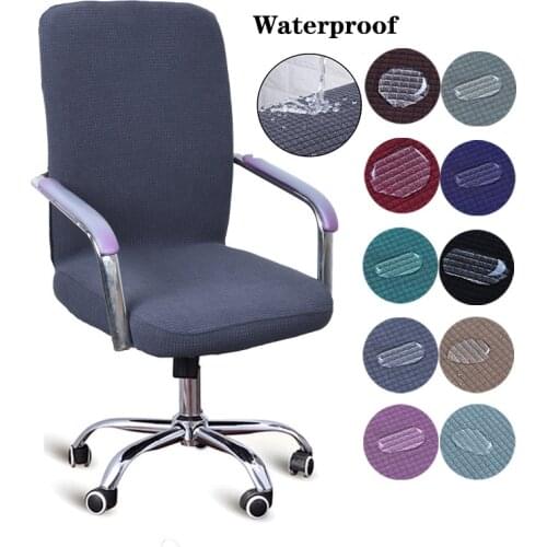 Office Computer Anti-dirty Rotating Stretch Desk Seat Chair Cover Waterproof Elastic Chair Covers Removable Slipcovers S/M/L