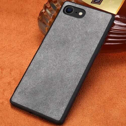 Genuine Cow Suede Leather Cell Phone Case for iPhone SE 2020 11 Pro Max X XS XR Handmade Cover For iPhone 5s 5 6 6s 7 8 plus