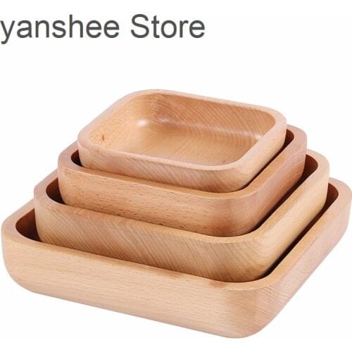 Wooden square plate, organic, dried fruit, food plate, tea, bread, dessert, lunch box, tea plate, manual casserole