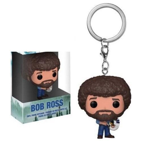 Funko POP Pocket Pop Keychain Official The Joy of Painting 4cm Bob Ross pvc Action Figure Collection Children Toys Retail Box