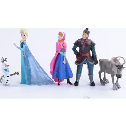 Disney Figures Princess 10cm Anime PVC Action Figure Kristoff Sven Olaf Frozen Birthday Toys for Children Christmas Gifts