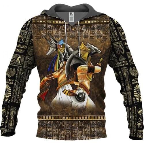 Anubis Ancient Egyptian Tattoo 3D All Over Printed Hoodie For Men And Women Streetwear Pullover Casual Funny Hoodies A-515