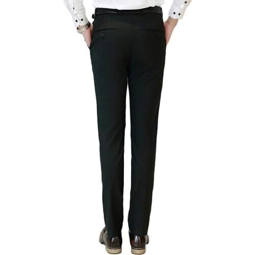 JinXuanYa Mens suit trousers /Male high-grade pure color slim Fit business Suit pants/Male high-end leisure thin leg pants