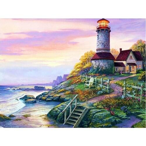 5D DIY Diamond Embroidery House Full Square Diamond Painting Village Landscape Cross Stitch Mosaic Home Decorations