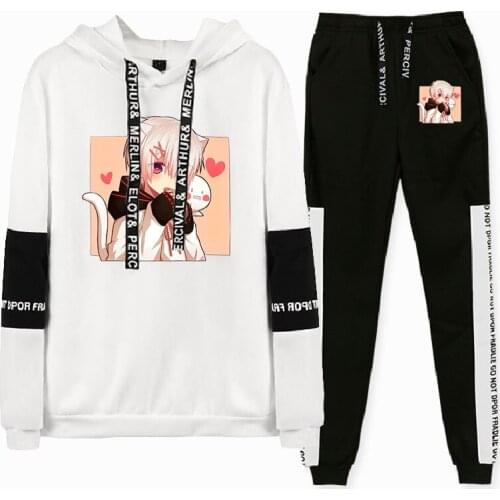 Mafumafu Soraru After the Rain Paint fall winter Suit Hoodies Patchwork Sweatshirt Banded Pant Two Piece Kawaii Streetwear style