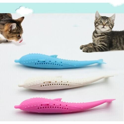 Cat Toothbrush Toy Silicone Teeth Cleaning Molar Stick Cat Fish Shape Toothbrush Pet Washing Tooth Brush Clean