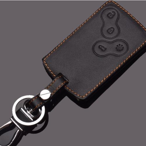 Peacekey Renault Key Holder Leather Keyring For Renault Clio Koleos Laguna 2 3 Megane 1 2 3 Sandero Scenic Captur Duster Fluence