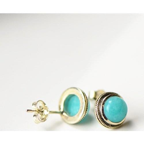 2018 Limited Real Brinco Simple Natural Tianhe Stone Small Earrings, Amazon Ladies Twisting Silk Fashion Ear Jewelry Wholesale