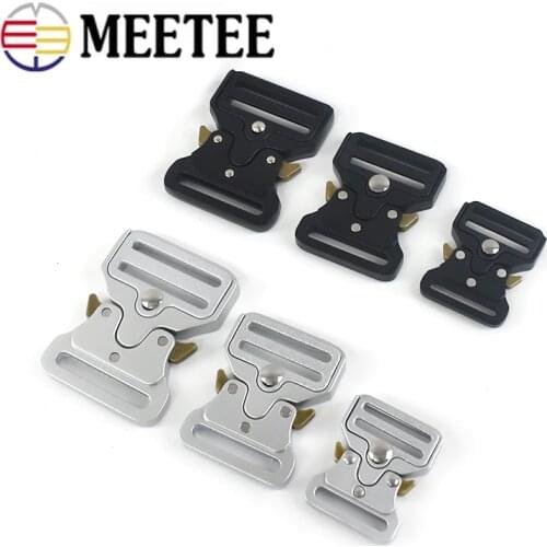 Meetee 25/32/38mm Metal Release Buckles Outdoor Tactics Belt Strap Webbing Adjust Buckle DIY Garment Sewing Accessories
