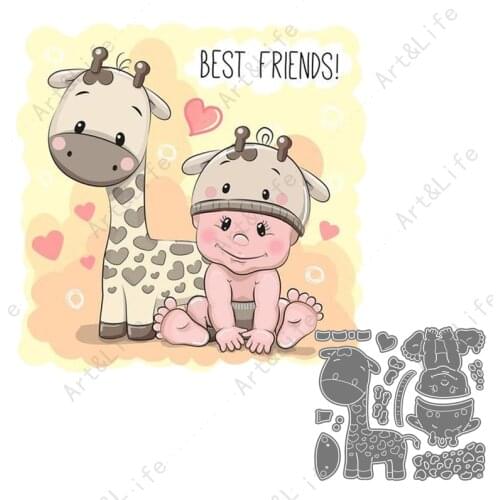 Cute Deer And Lovely Boy Baby New Metal Cutting Dies Stencils for Making Scrapbooking Album Birthday Card Embossing Cut Dies