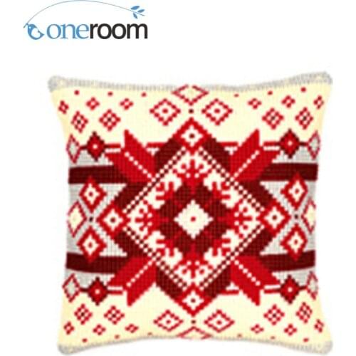 N3th CX0170 Patterns 02 DIY Acrylic Yarn Embroidery Pillow Tapestry Canvas Cushion Front Cross Stitch Pillowcase