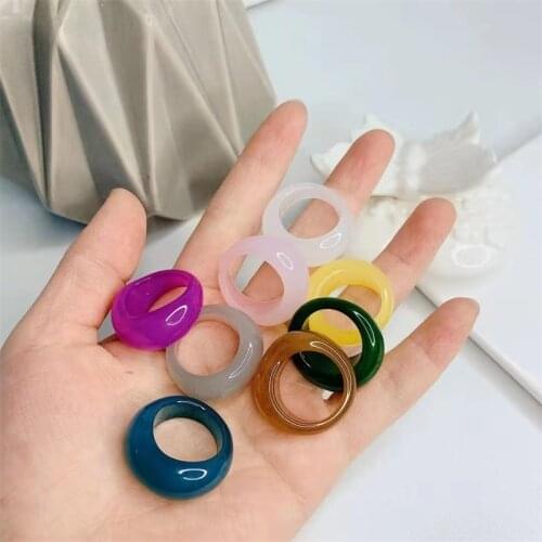 2021 New Korea Rings For Women Jewelry Resin Acrylic Transparent Multicolor Index Finger Accessories Fashion Girls Gifts Bague