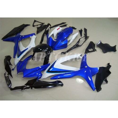 New ABS Plastic Shell Motorcycle Fairing kit Fit For Suzuki GSXR600 GSXR750 K8 2008 2009 2010 08 09 10 Bodywork Set Blue White
