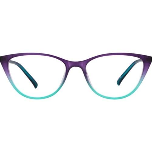 Zeelool Ultra Light TR90 Cat Eye Glasses for Women Lucy FP0300-01 Purple-Green
