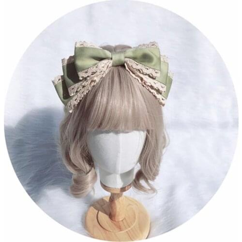 Original Design Sweet Handmade Headwear Hairband Headband KC Hair Ribbon Hairpin Hair clip Lolita Bows Daily All-match