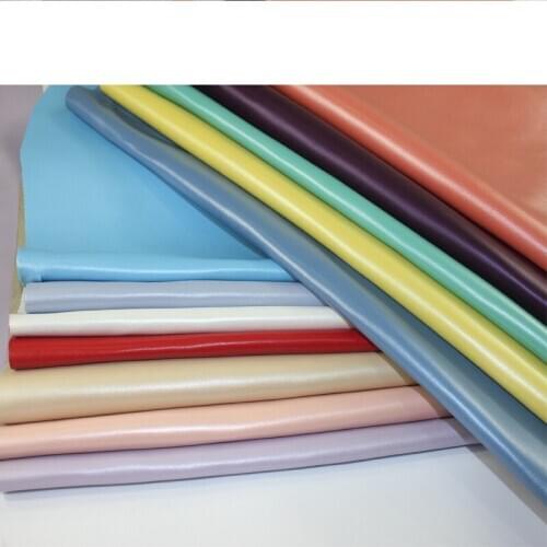 First layer soft cow leather fabric / Napa pearl light soft yellow leather/ quality pearl grain genuine leather material