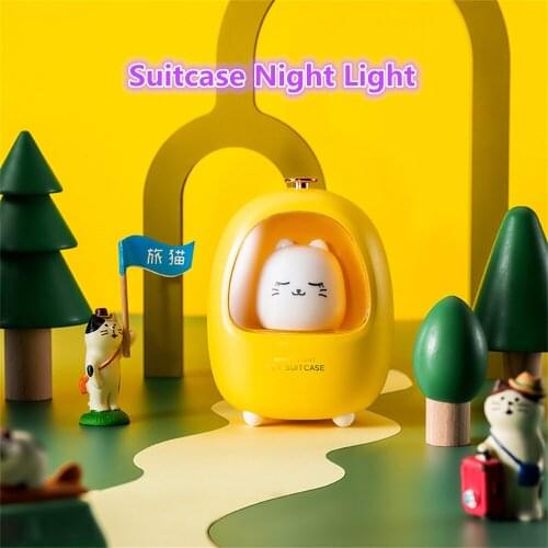 Pet Suitcase Night Light USB Rechargeable Portable Lamp Stepless Dimming Sleeping Light Kid Toy