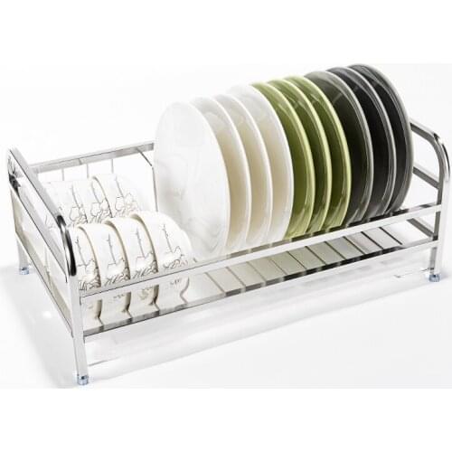 One-piece Reinforced Stainless Steel Single-layer Drain Dish Rack Kitchen Rack Storage And Drying Dish Rack Dish Rack