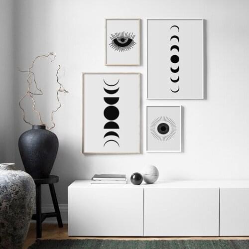 Abstract Landscape Sun and Moon Scene Poster Nordic Canvas Prints Painting Wall Art Pictures For Living Room Home Decor No Frame
