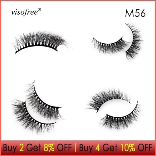 Visofree Eyelashes 3D Mink Lashes Wispy lashes Cruelty free Mink Eyelashes Handmade lashes Natural Long False Eyelashes Makeup