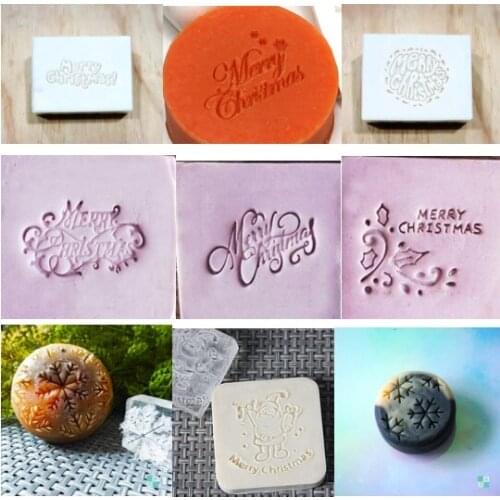 Christmas natural handmade soap acrylic seal Mini DIY natural organic glass stamp chapter