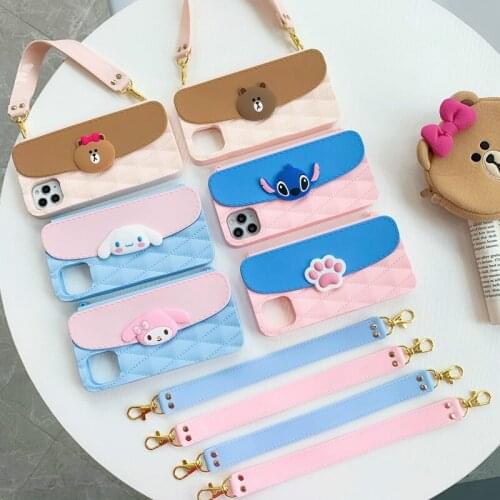 Cute Creative Handbag Card package leather phone case for iphone X XR XS MAX 7 8 6 6s plus 7plus 11 Pro Crossbody bag back cover