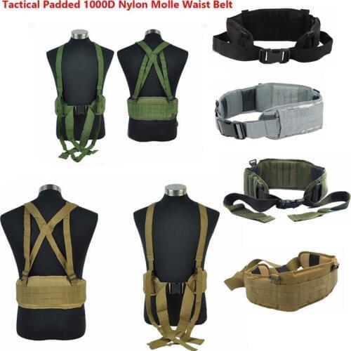 Airsoft huntingTactical gear Padded 1000D Nylon Molle Waist Belt Combat Army Battle mility Cummerbunds For Mens tatico multicam