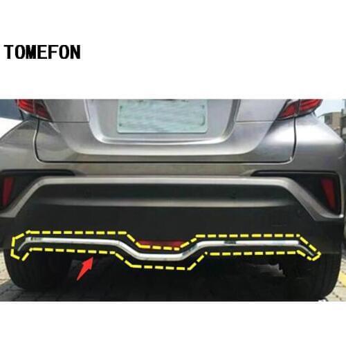 TOMEFON ABS Chrome For TOYOTA C-HR CHR 2017 2018 Car Body Cover Protection Bumper Rear Back Tail Bottom Hoods Pedal Moulding
