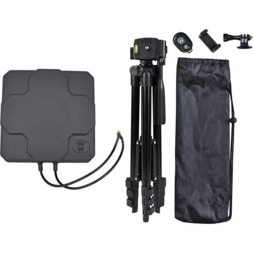 1 Pcs 2X22DBi Outdoor 4G LTE MIMO Antenna & 1 Set Tripod,Portable 40Inch Tripod Photography with Phone Holder Black