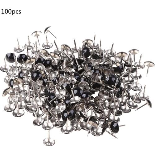 100pcs Antique Brass Upholstery Nails Furniture Tacks Pushpins Hardware Decor M3GB