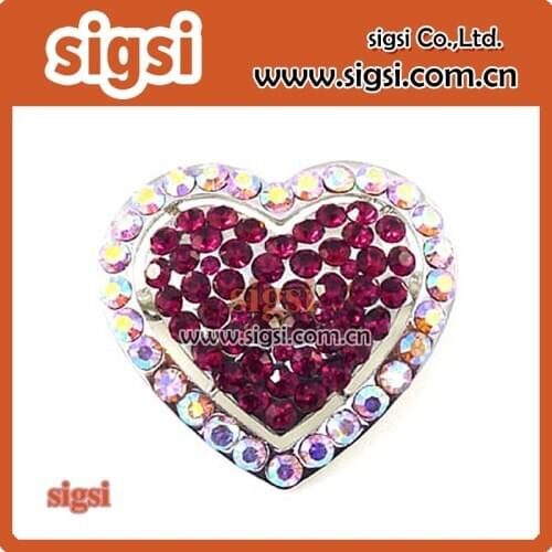 100pcs Wholesale fashion heart shape wedding rhinestone brooch pin for wedding/Valentines Day gift