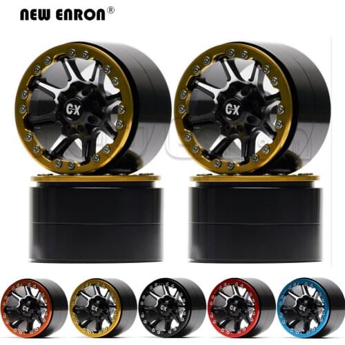 2.2" Alloy 8-Spoke Beadlock Wheel Rim RC Hub 4Pc for 1/10 RC Rock Crawler Car Axial SCX10 90046 Wraith HPI YETI KM2 Traxxas TRX4