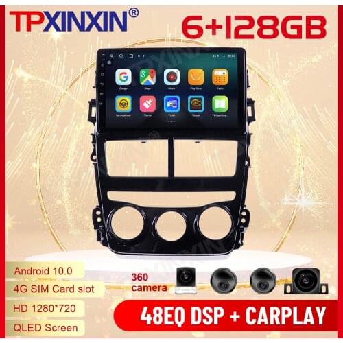 2 Din Carplay Android Radio Receiver Multimedia Stereo For Toyota Vios Yaris 2017 2018 2019 2020 GPS Video BT Recorder Head Unit