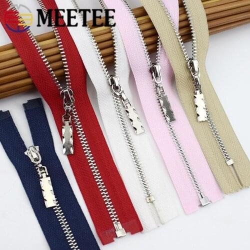 2pcs 3# 15/18/20/25/30cm Close-End Zips 40-70cm Open-End Metal Zipper DIY Coat Decoration Zip Garment Sewing Material ZA094