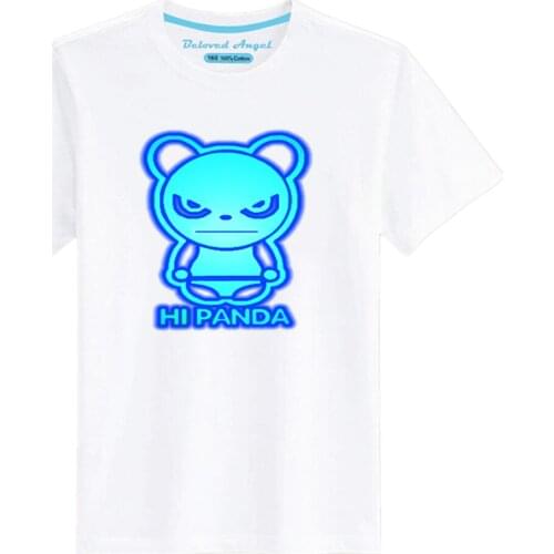 2020 Summer Kids Short Sleeve Luminous T-shirt Baby Clothes For Boys Girls Cotton Tshirt Children Cartoon Panda Tops Clothing