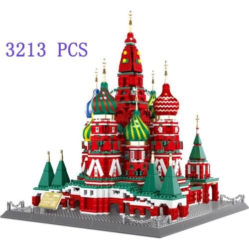 3213 PCS Wange Architecture Saint Basils Vasily Cathedral bricks Model building blocks world famous Moscow city creative expert