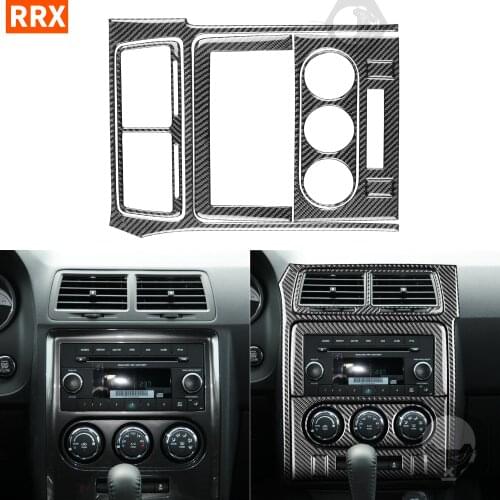 4 Seasons Auto Modified 3D Interior Carbon Fiber Sticker Styling For Dodge Challenger 2008-2014 Center Console Car Accessories