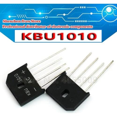 5pcs/lot KBU1010 KBU-1010 10A 1000V diode bridge rectifier new and original IC In Stock