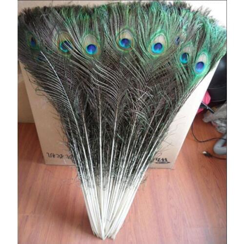 50Pcs 28-32 Inch (70-80CM) Plumas Boa Natural Peacock Eye Tail Wedding DIY Clothes Decoration Peacock Feathers