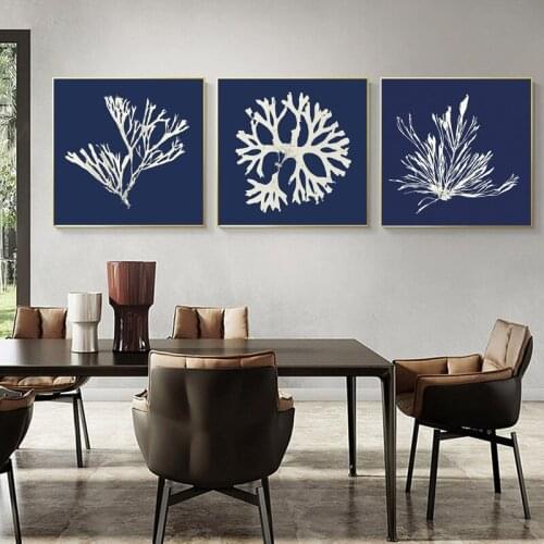 Abstract Bifurcation Blue Canvas Paintings Wall Art Prints Poster Living Room Decor Decorative Paintings On The Wall Home Decor