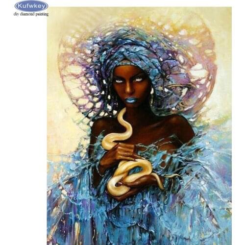 New pictures Diamond Painting,African woman snakes,DIY,Diamond Embroidery,5D,Full Square Mosaic Needleworks Christmas Gift